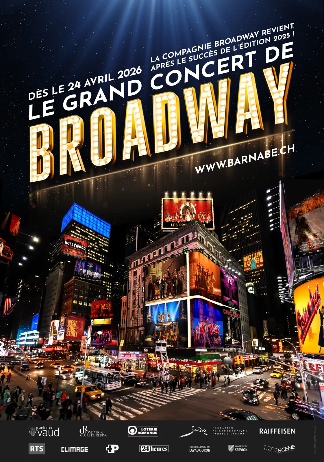 Affiche Grand Concert de Broadway 2026